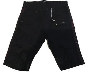 Focus Black Denim Moto Shorts Rhinestone Sz 30